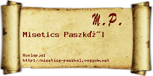 Misetics Paszkál névjegykártya